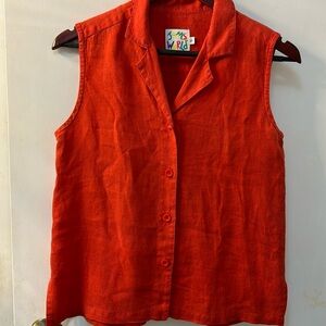 Linen Jams World Red Button Down Shirt